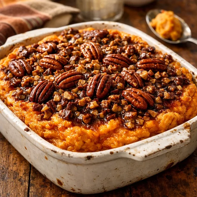 Maple Pecan Sweet Potato Souffle