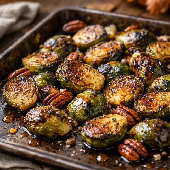 Maple Roasted Brussels Sprouts
