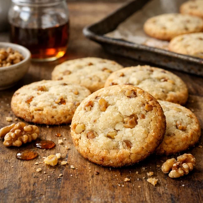 Maple Walnut Shortbread Cookies
