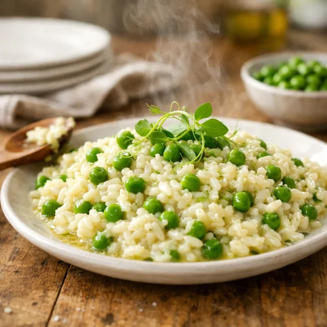March: Spring Pea Risotto