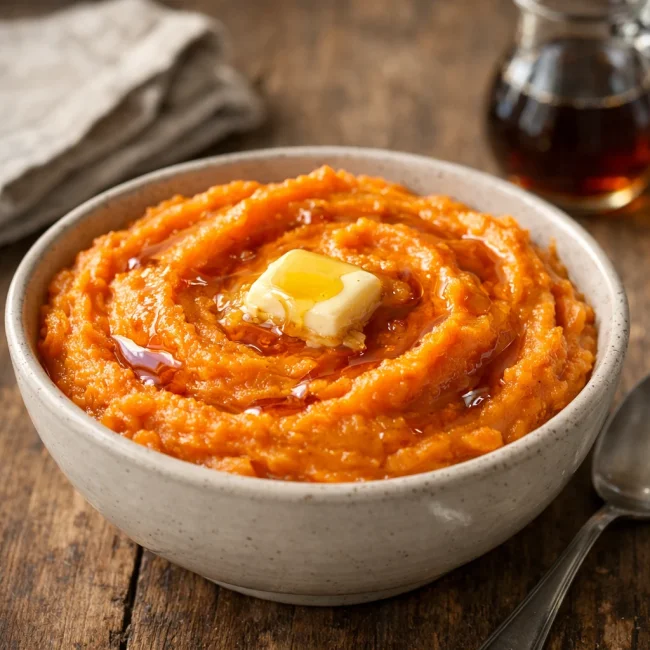 Mashed Sweet Potatoes with Maple Syrup