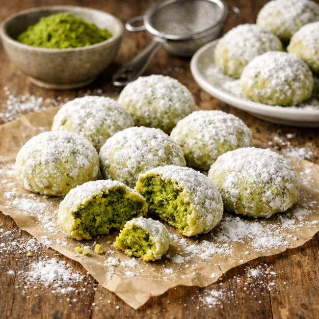 Matcha Green Tea Snowballs