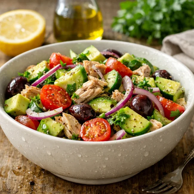 Mediterranean Avocado Tuna Salad