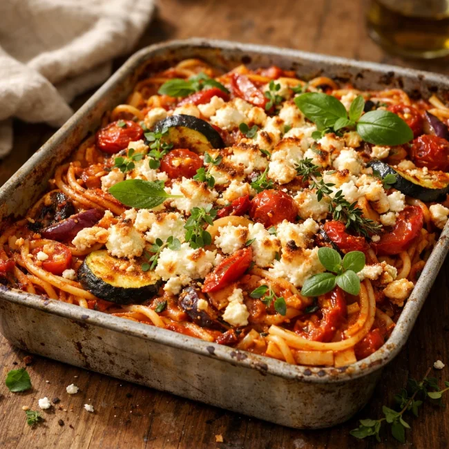 Mediterranean Baked Spaghetti