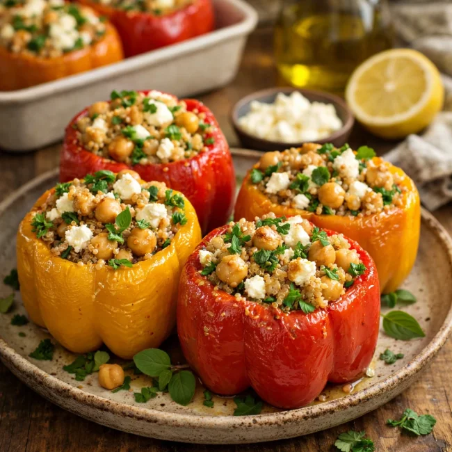 Mediterranean Quinoa Stuffed Peppers