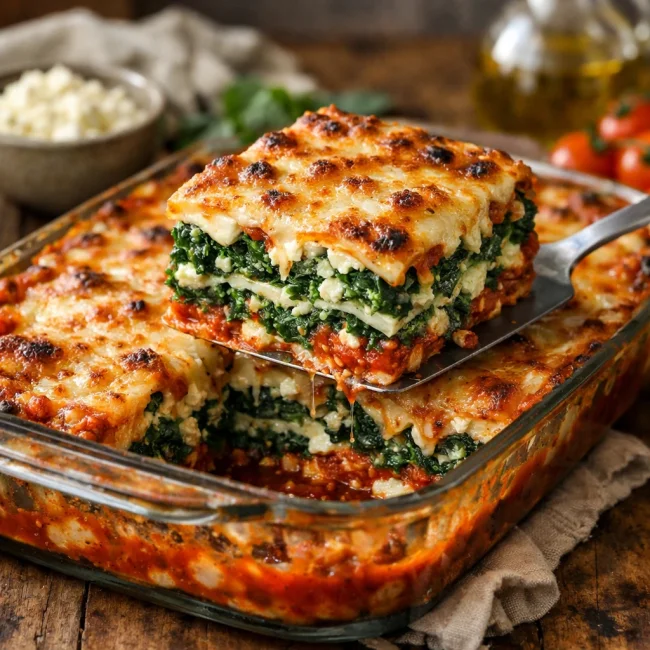 Mediterranean Spinach & Feta Lasagna