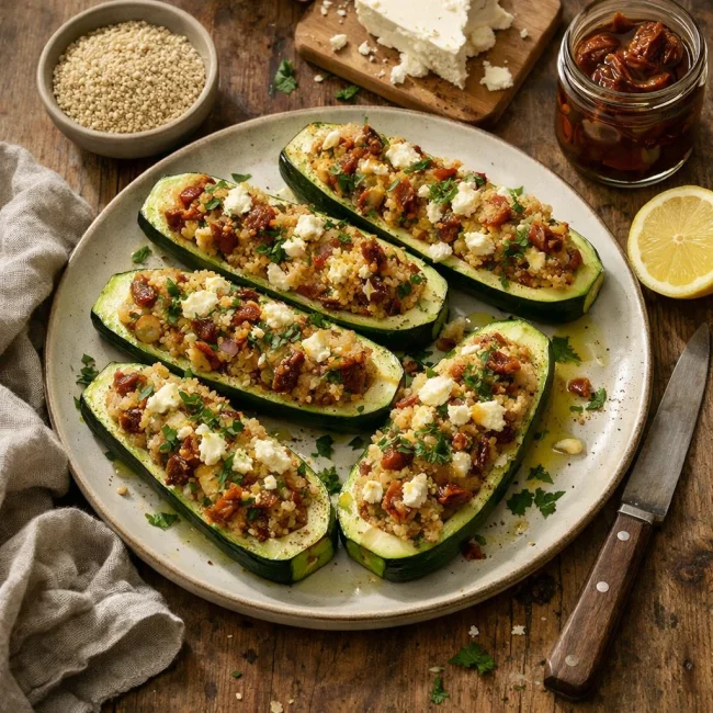 Mediterranean Stuffed Zucchini Boats