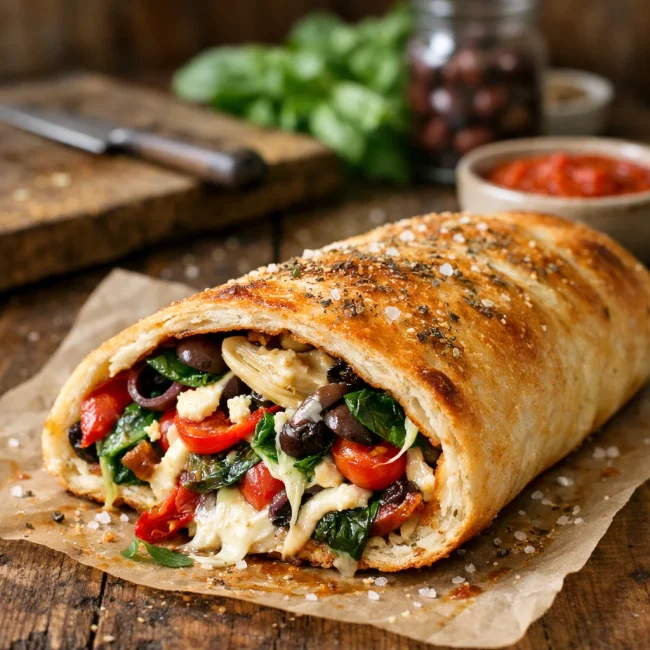 Mediterranean Veggie Stromboli