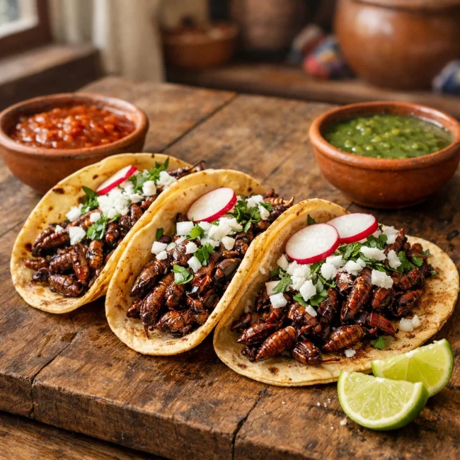 Mexican Chapulines Tacos