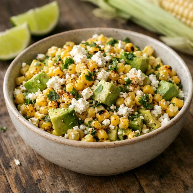 Mexican Street Corn Salad with Avocado and Feta
