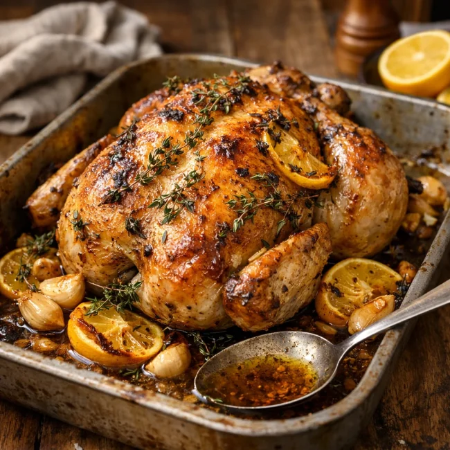 Meyer Lemon and Thyme Roasted Chicken