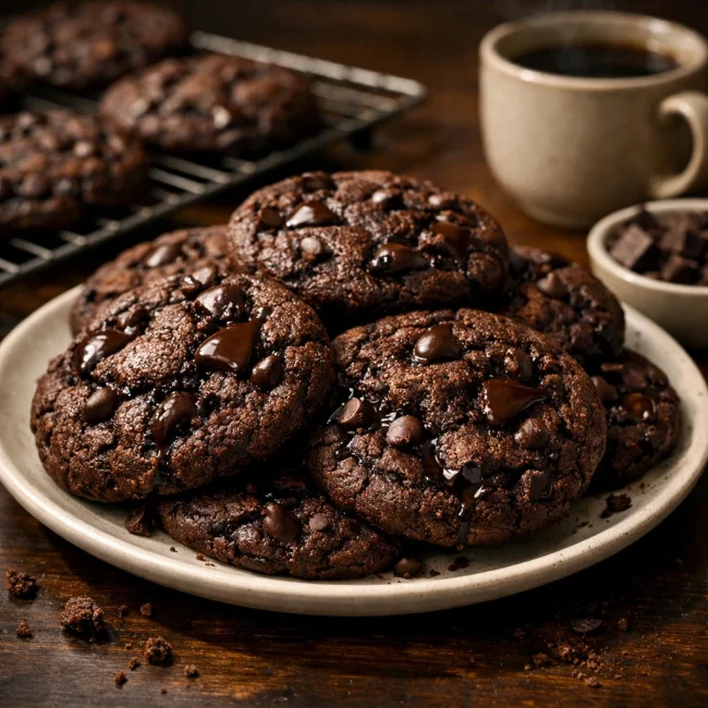 Midnight Mocha Chip Cookies