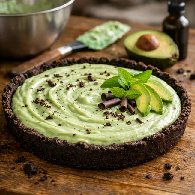 Minty Avocado Grasshopper Pie