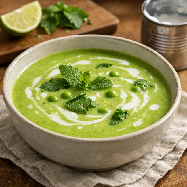 Minty Pea Soup with Coconut