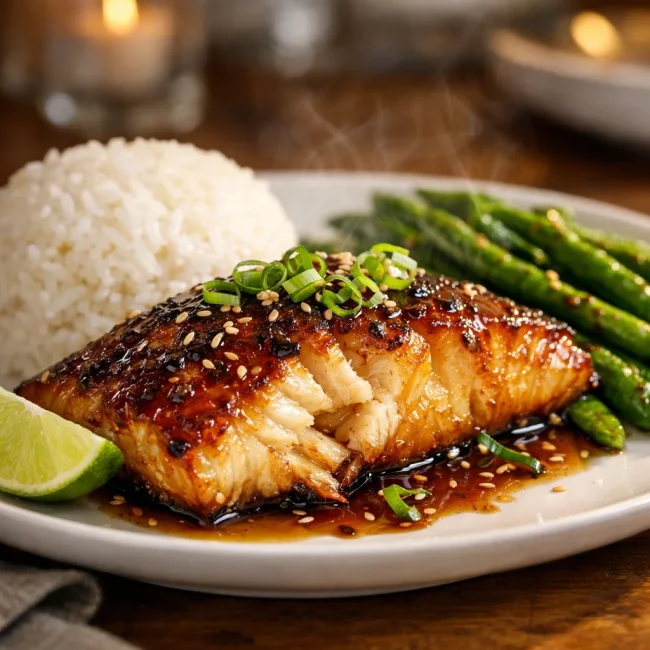 Miso-Glazed Sea Bass