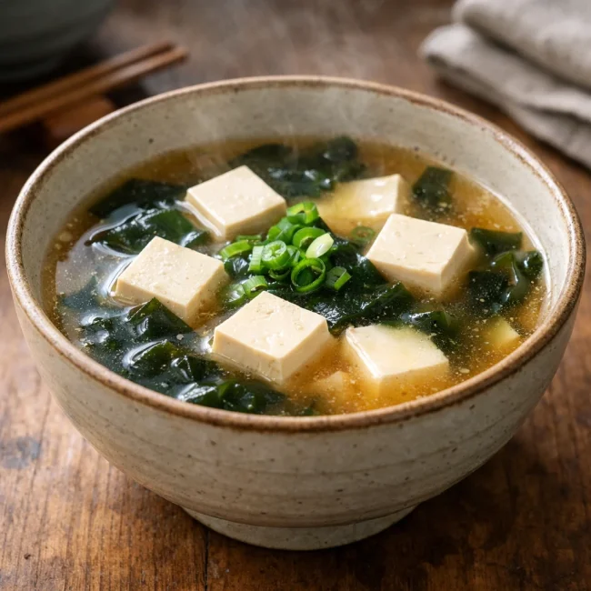 Miso Soup with Tofu and Seaweed