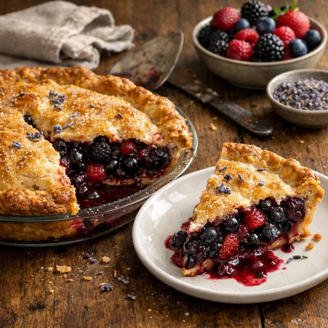 Mixed Berry Lavender Dream Pie