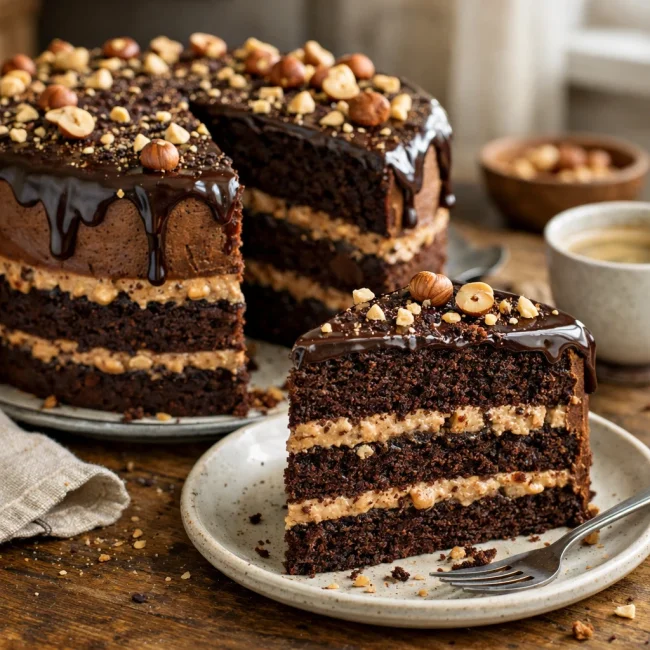 Mocha Hazelnut Chocolate Cake