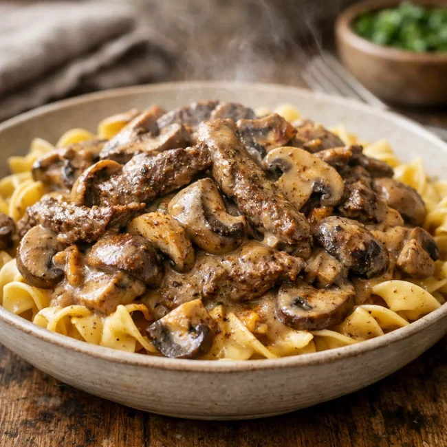 Mushroom & Smoky Beef Stroganoff