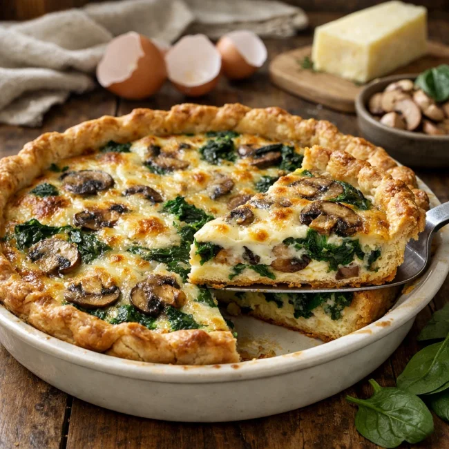 Mushroom and Spinach Quiche