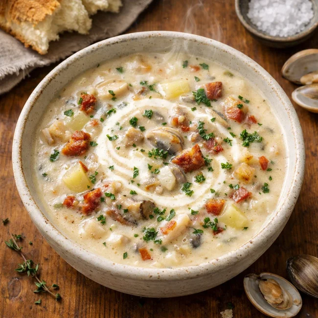 New England Clam Chowder with a Smoky Twist