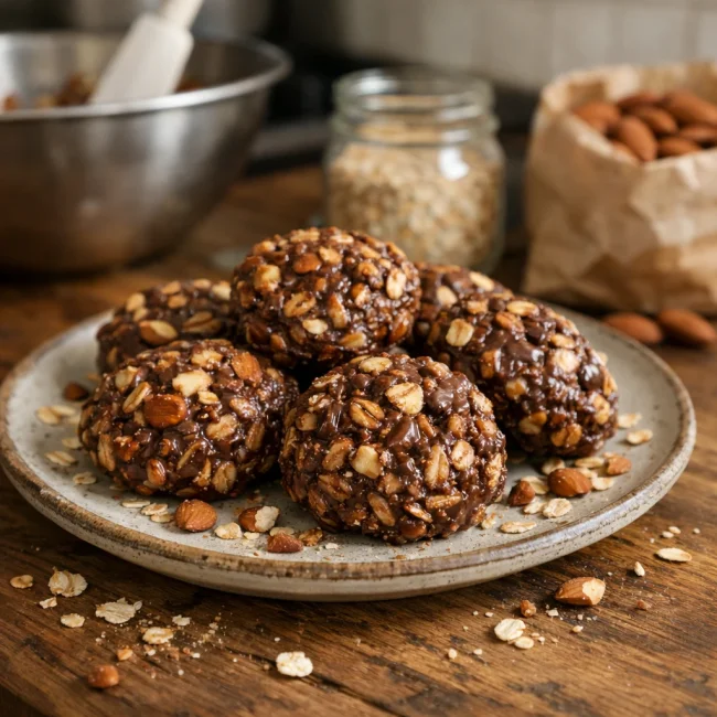 No-Bake Almond Oatmeal Cookies