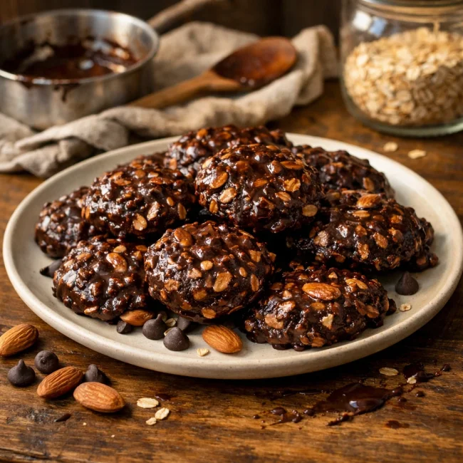 No-Bake Chocolate Almond Cookies
