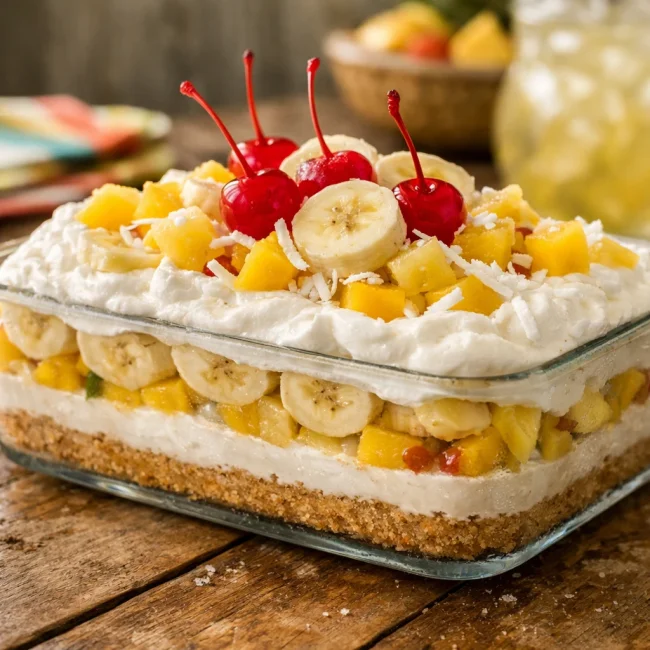 No-Bake Tropical Banana Split Delight