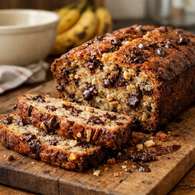 Nutty Chocolate Chip Banana Bread