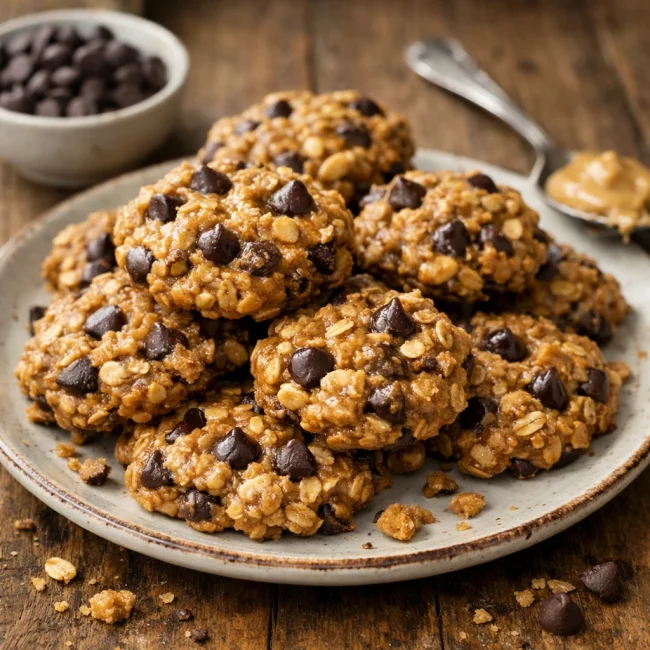Nutty Chocolate Chip No-Bake Cookies