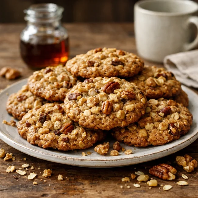 Nutty Maple Oatmeal Cookies