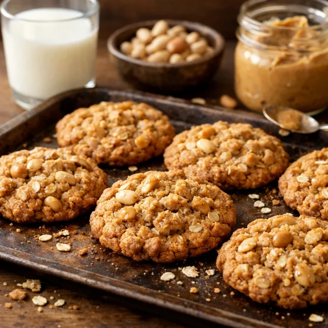 Nutty Oat Peanut Butter Cookies
