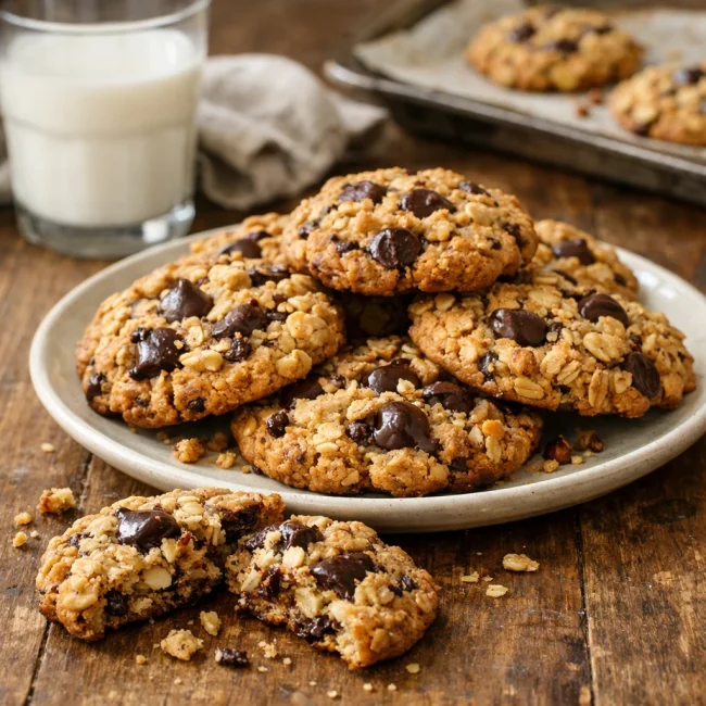 Nutty Oatmeal Chocolate Chip Cookies