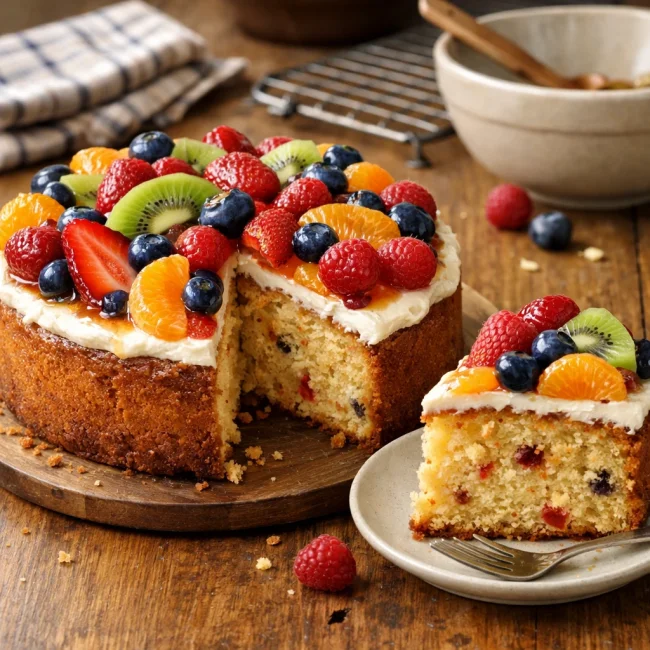 Old-Fashioned Fruit Delight Cake