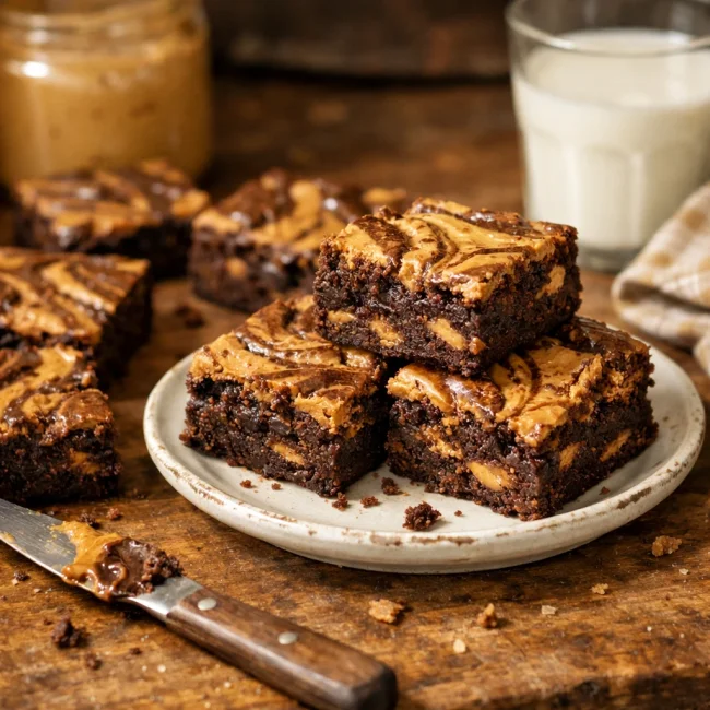 Old-Fashioned Peanut Butter Brownies