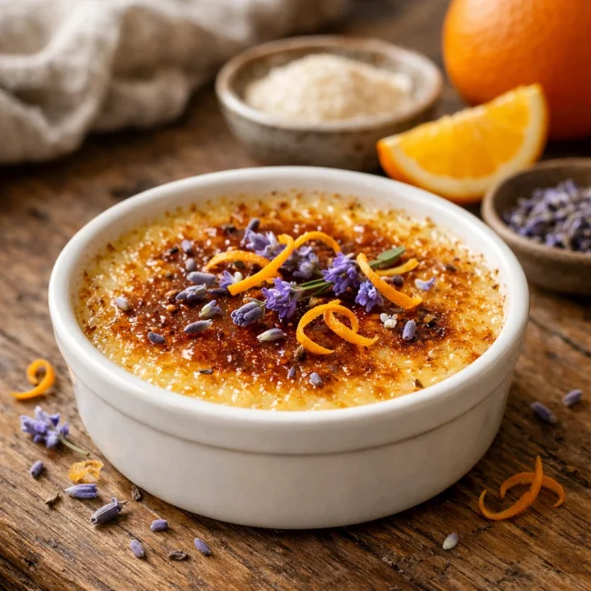 Orange Lavender Creme Brulee