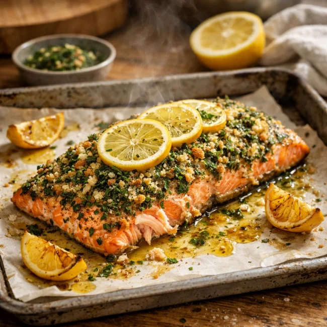 Oven Baked Herb-Crusted Salmon