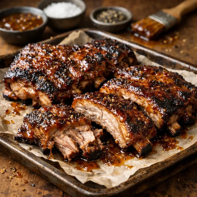 Oven Baked Maple Mustard Ribs