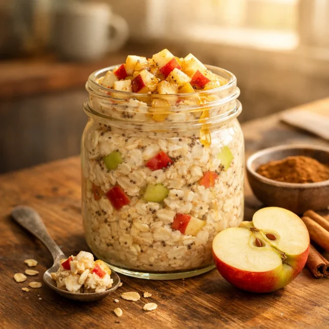 Overnight Oats with Apples and Cinnamon