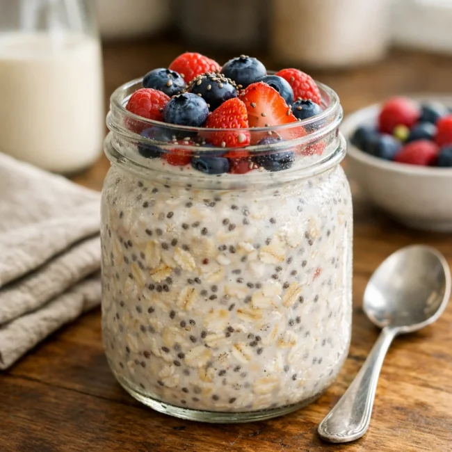 Overnight Oats with Chia and Berries