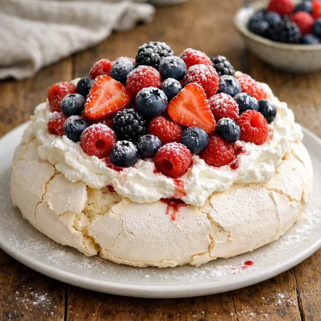 Pavlova with Fresh Berries