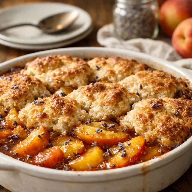 Peach Lavender Cobbler