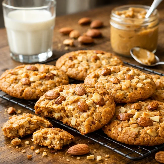Peanut Butter & Almond Crunch Cookies