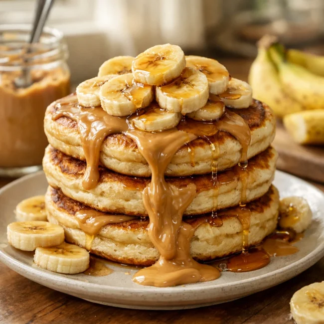Peanut Butter and Banana Pancakes