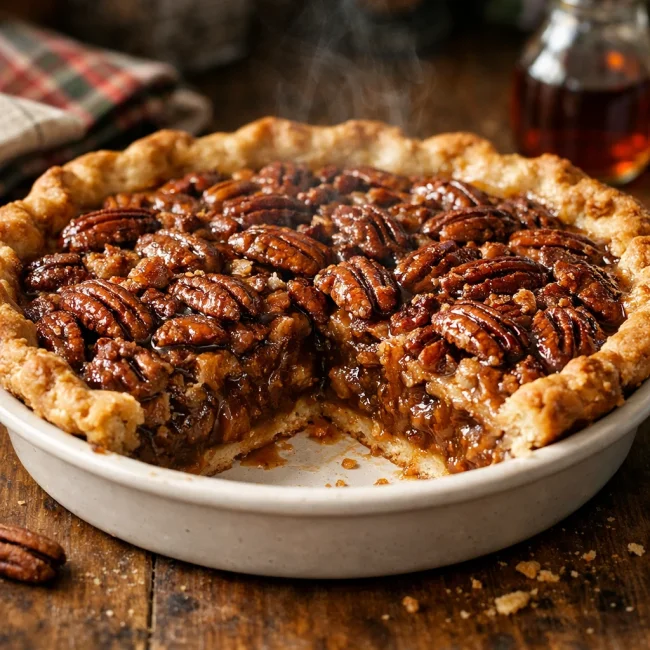 Pecan Maple Bourbon Pie