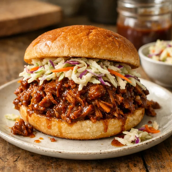 Plant-Based Jackfruit Pulled 'Pork' Sandwich