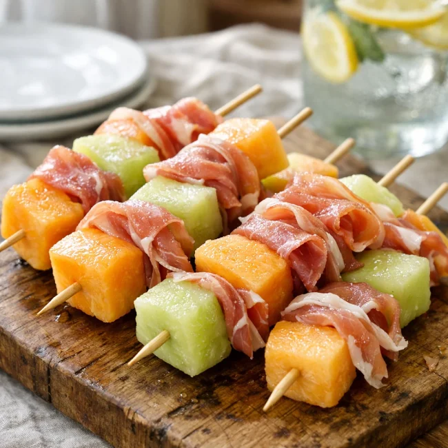 Prosciutto and Melon Skewers