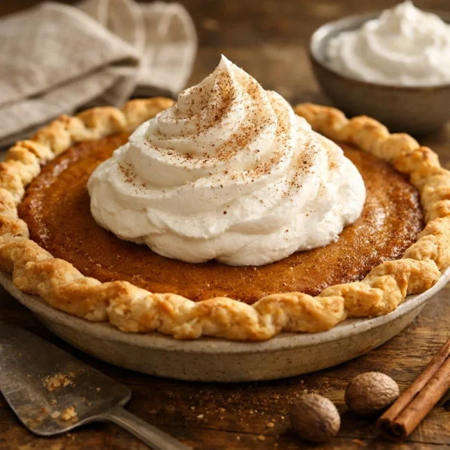 Pumpkin Pie with Coconut Whipped Cream