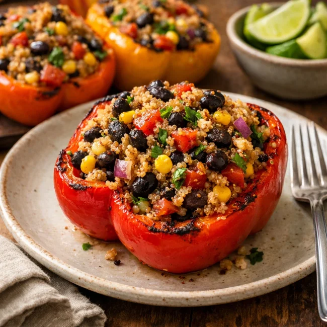 Quinoa & Black Bean Stuffed Peppers