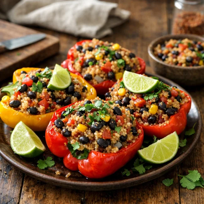 Quinoa and Black Bean Stuffed Peppers